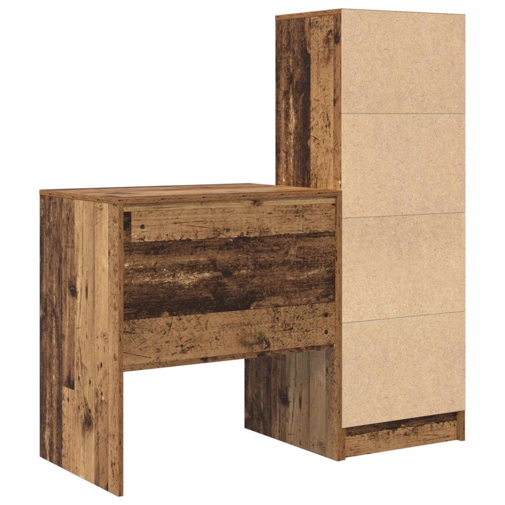 Scrivania con cassetto con lo scaffale 2 pcs Legno vecchio 3337351