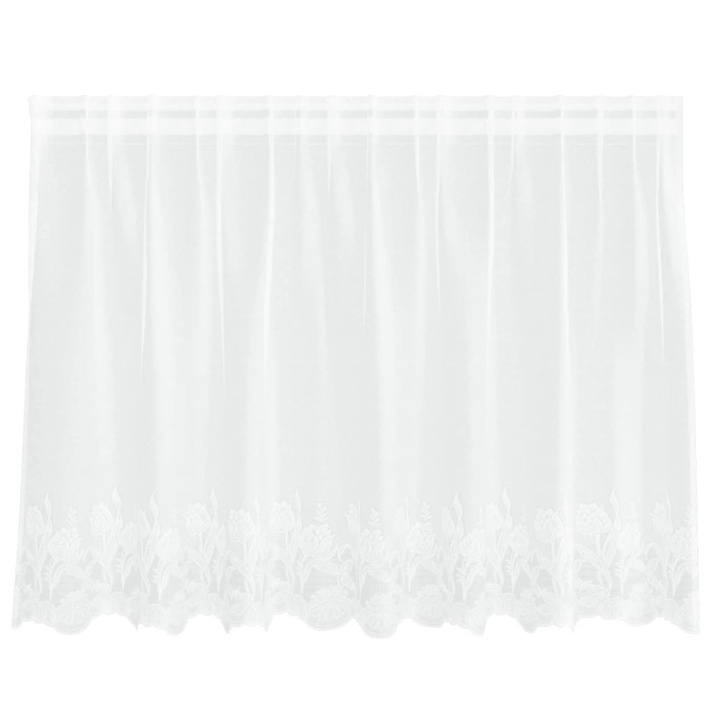 Tenda in Pizzo con tende Bianco 100 x 200 cm Poliestere 4107879