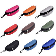 Trade Shop - Astuccio Semi Rigido Porta Occhiali Custodia Protettiva Sole Vista Chiusura Zip -