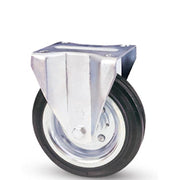 Trade Shop - Ruota Avo Con Rivestimento In Gomma Piastra Flangia In Acciaio Per Carrelli Prof -    -125 Mm   -