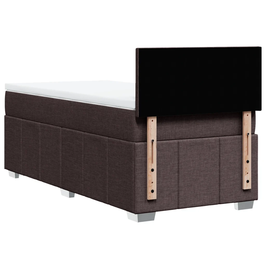 vidaXL Giroletto a Molle con Materasso Marrone Scuro 100x200cm Tessuto