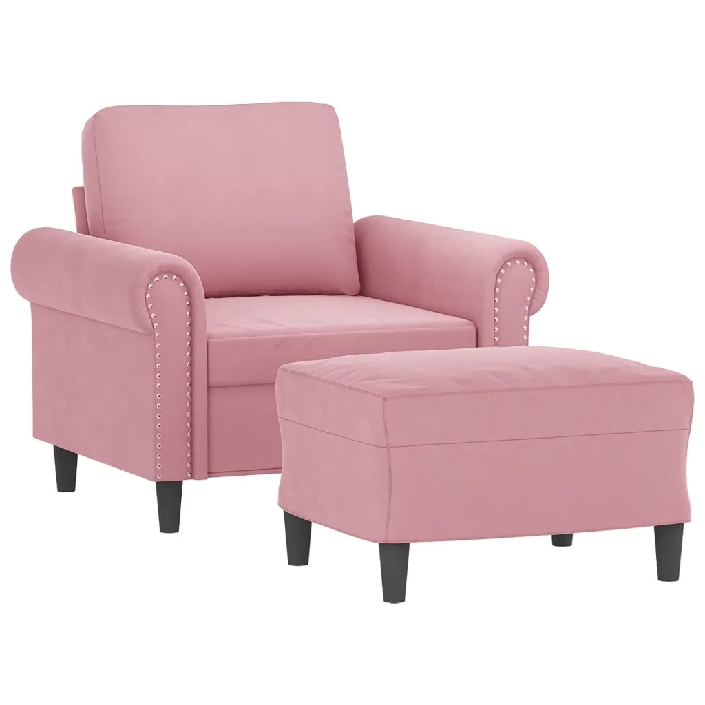 Poltrona con Poggiapiedi Rosa 60 cm Vellutocod mxl 96789
