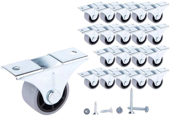 (20 pezzi) 30 mm piccoli pneumatici, pneumatici in gomma, pneumatici per mobili, pneumatici non in plastica, dispositivi e apparecchiature non inclinabili, piccoli pneumatici, viti incluse, set di pneumatici (20)