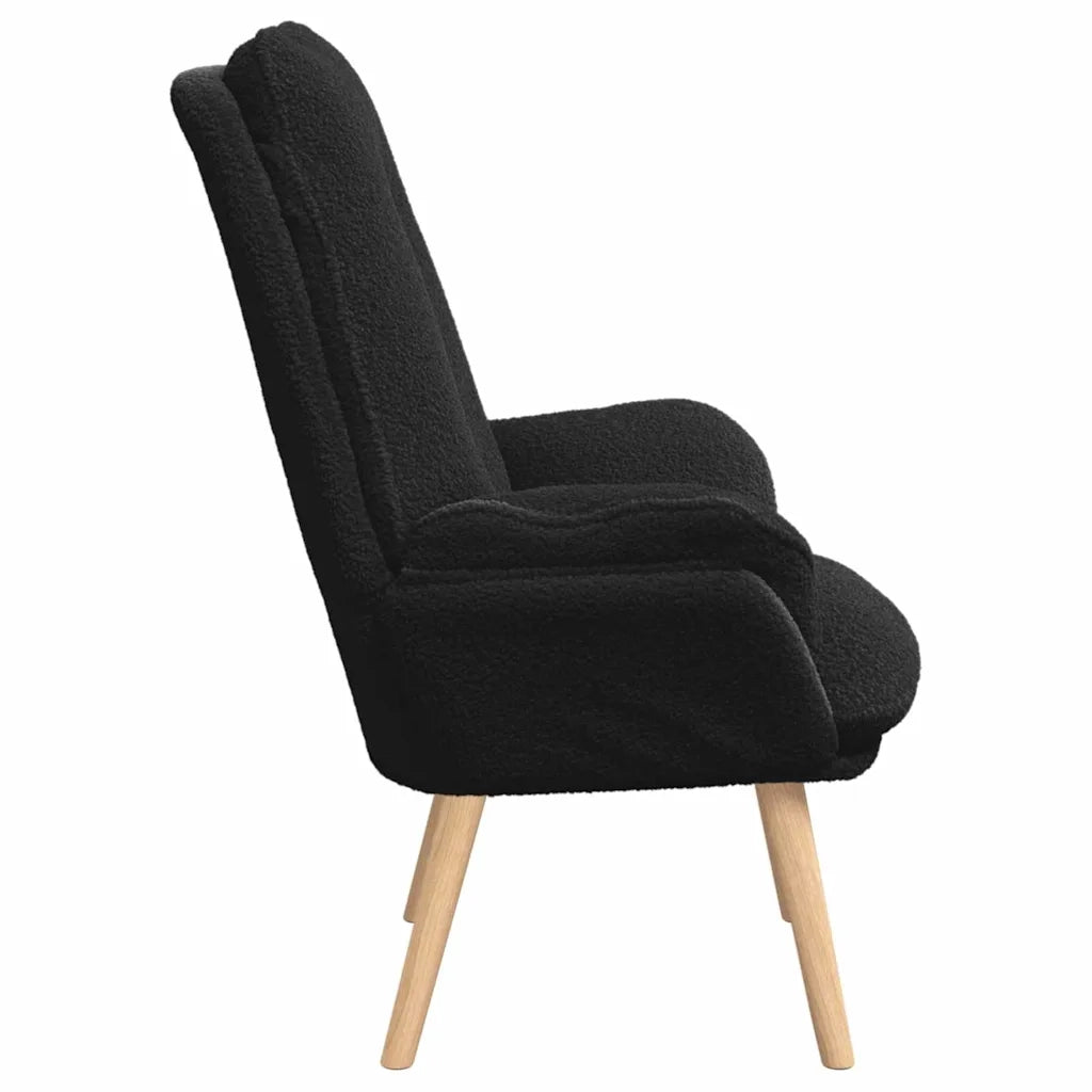 Poltrona | Sedia Relax Nero 69 x 74 x 93 cm Tessuto Sherpa