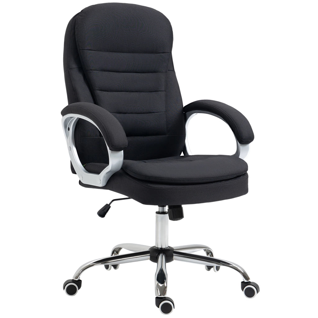 Sedia da ufficio ergonomica girevole 360¡ã ¨C Zephmum ¨C Nero tessuto 64x75x111-121 cm