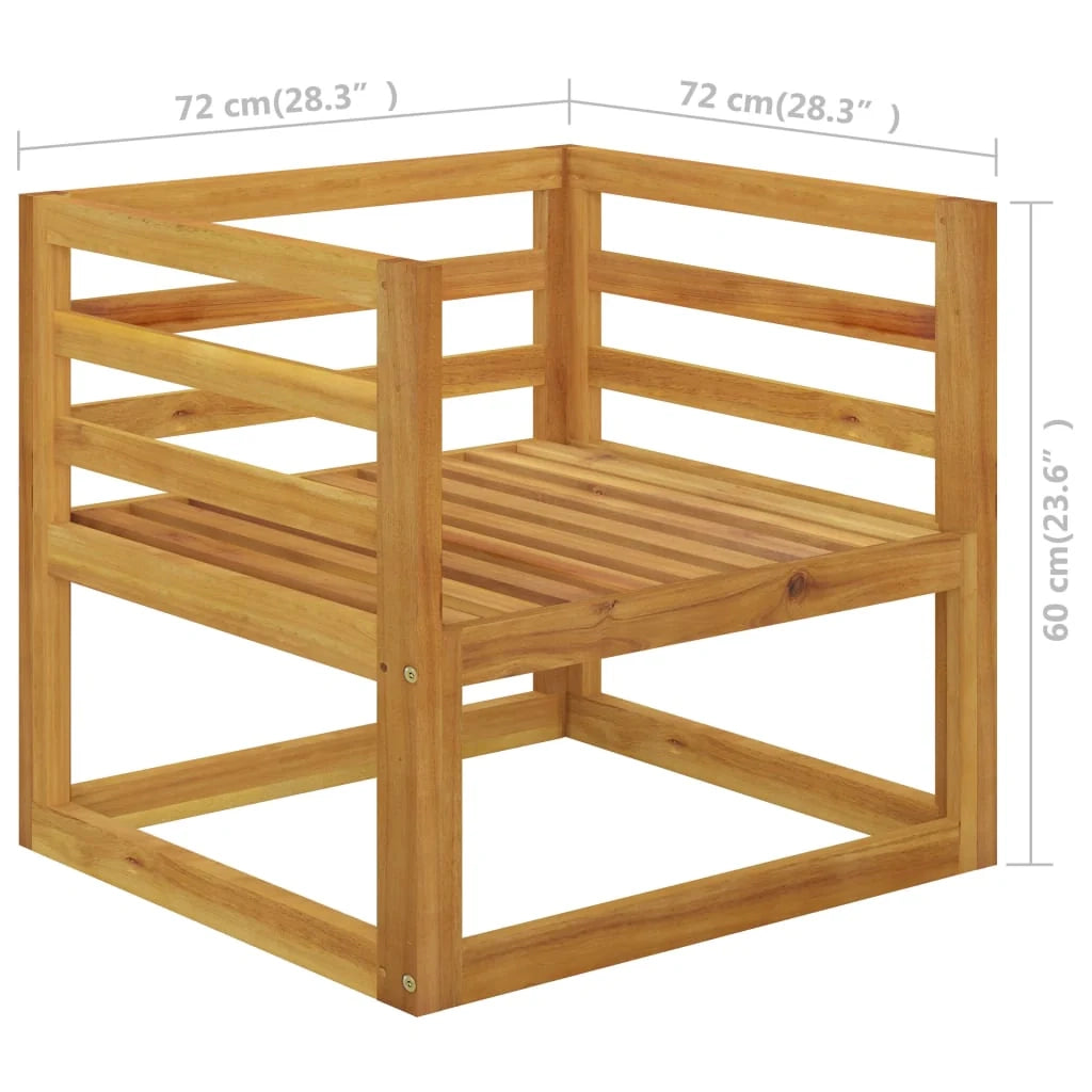 Mobili da giardino mobili da esterno Set di mobili da 7 pezzi con cuscino color crema in legno massello di acacia 02_0017060