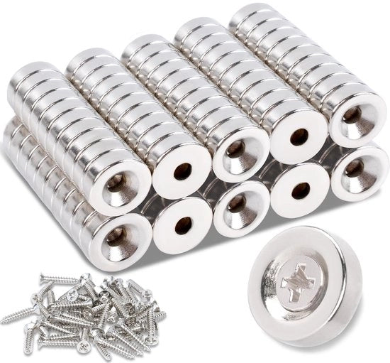 100 pezzi di magneti forti, magneti neodimio con foro 10x3mm M3 magneti per tabelloni magnetici, magneti viti, viti a vite, piano, piccolo magnet, magneti di vaso, magneti di frigorifero, magneti di dispensa