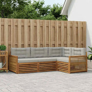 Set di divani da esterno 4 pz Naturale e Grigio Chiaro 3383299