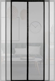 Veloce Tende a Rete Magnetica - Larghezza Regolabile - Porte con Chiusura a Ganci - Nero 155 x 200 cm