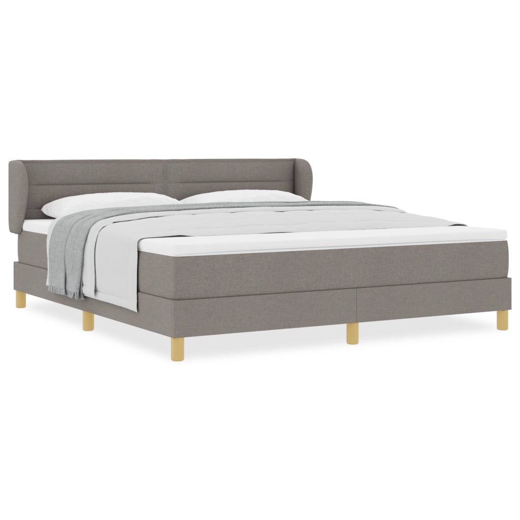 Box Spring Bed con Materasso Tortora 180x200 cm Tessuto