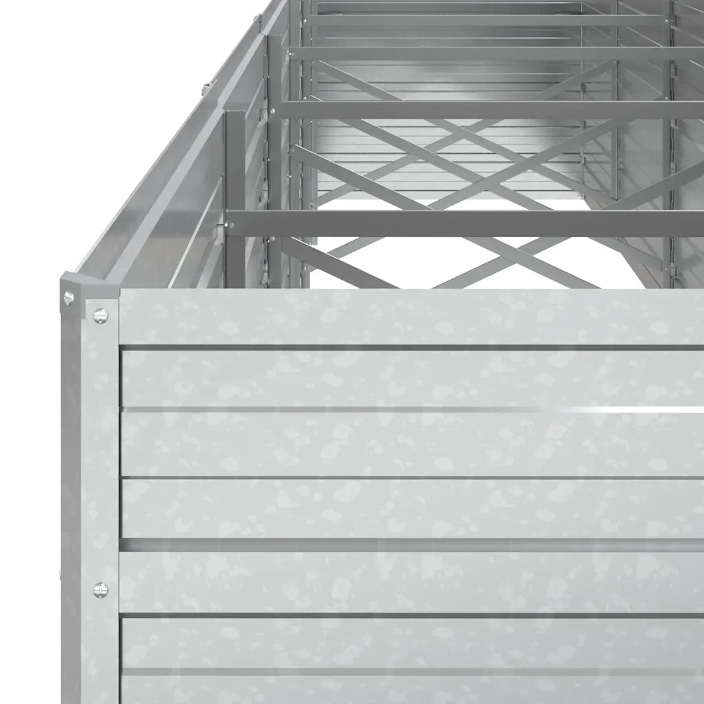 Letto Rialzato Giardino 480x80x77 cm in Acciaio Zincato Argento 316902