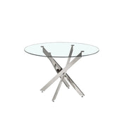 Tavolo da pranzo CRISTELIA – Rotondo Ø120 cm – Piano in vetro – Gambe cromate – Design elegante e moderno