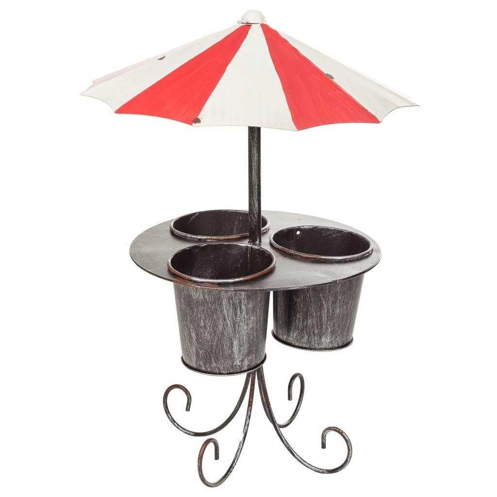 Ombrellone fioriera in metallo 32,5x32,5x49h