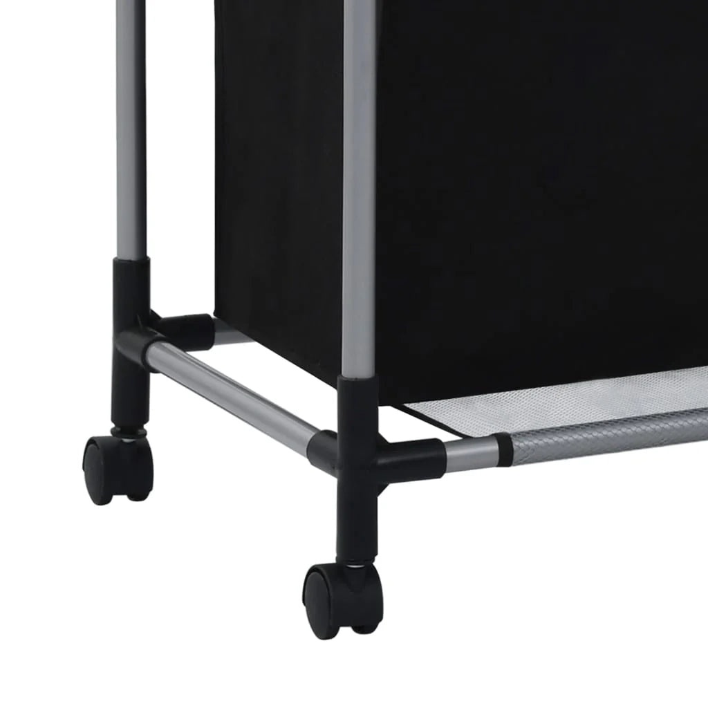 Cesto portabiancheria 96 x 40 cm con 3 sacchi acciaio nero 02_0006120