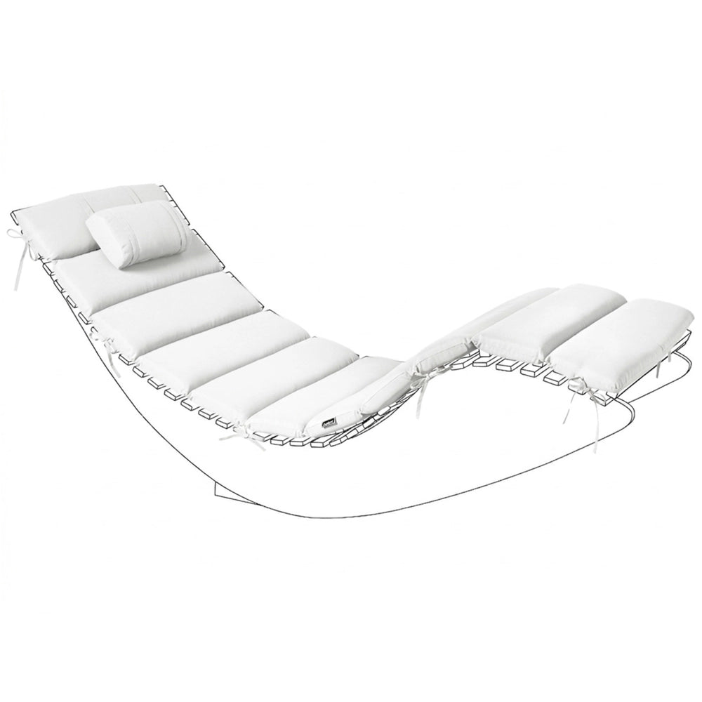 Cuscino per lettino prendisole con poggiatesta Resistente ai raggi UV bianco con lacci e cuscino poggiatesta spesso