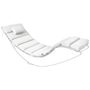 Cuscino per lettino prendisole con poggiatesta Resistente ai raggi UV bianco con lacci e cuscino poggiatesta spesso