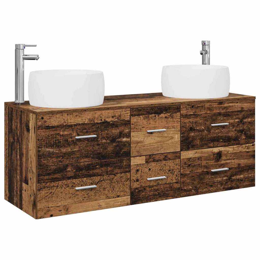 Set di mobili per il bagno 3 pz Legno antico 3405937