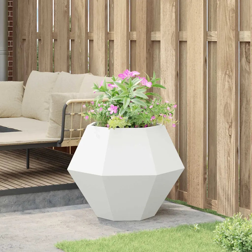 Fioriera Bianco 75 x 75 x 60 cm Acciaio
