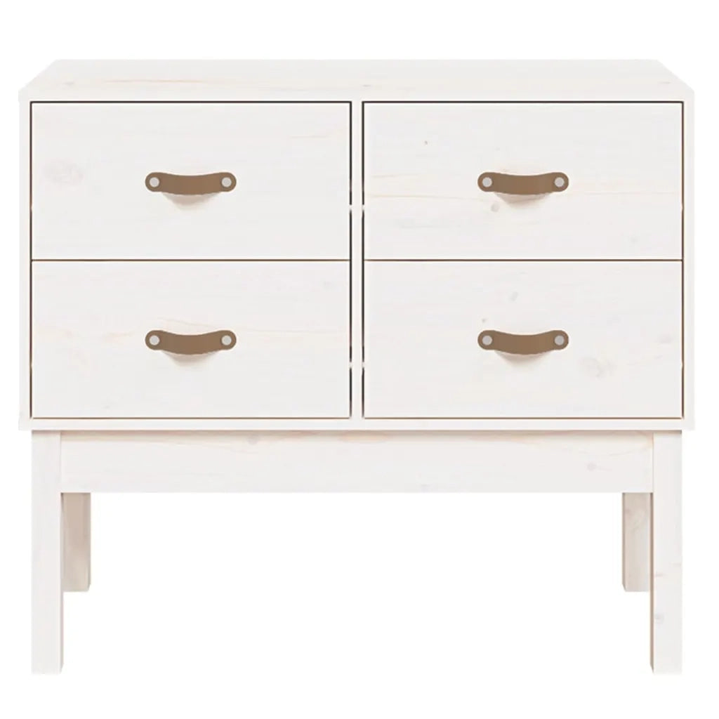 Mobile Consolle Bianco 90x40x78 cm in Legno Massello di Pino 821740