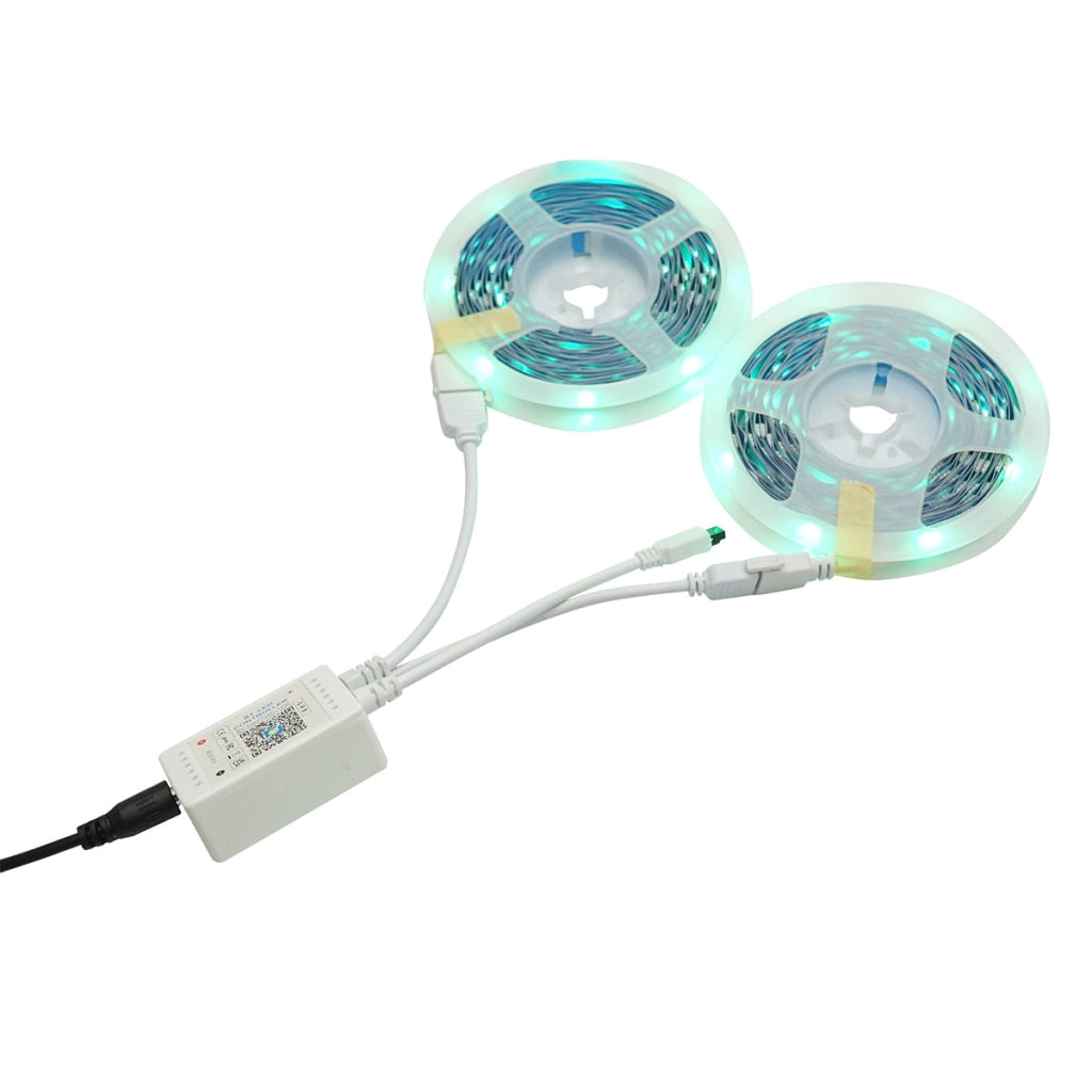 Striscia LED intelligente 2x5m, 12V con telecomando, controllo vocale, bluetooth, applicazione USB, 10m RGB