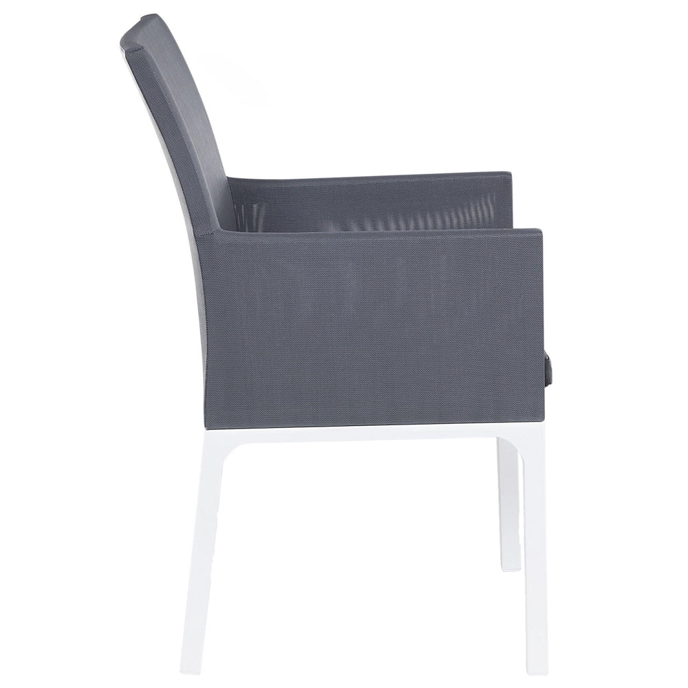 Set da pranzo da giardino Piano in vetro grigio 202 x 90 cm Struttura in alluminio a 6 posti con imbottiture per cuscino del sedile