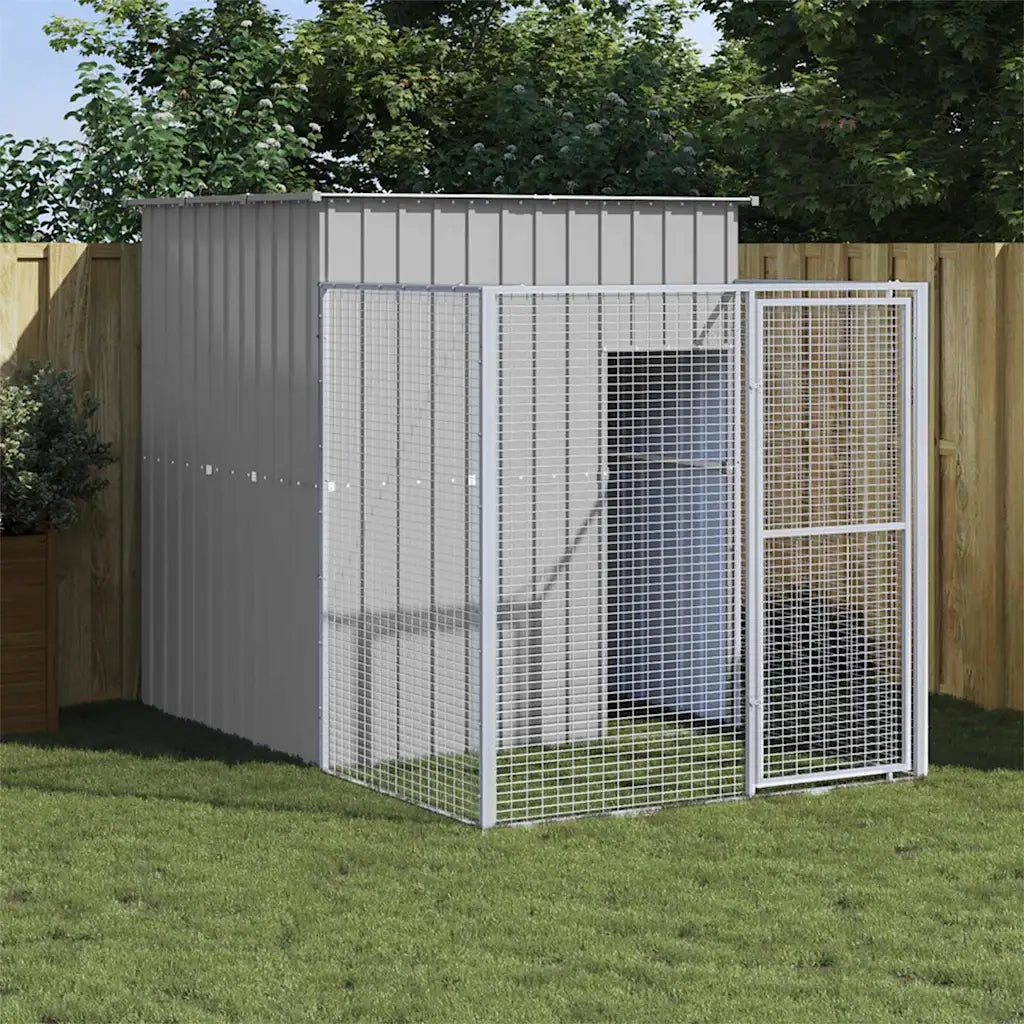 Casetta Cani Corsa Grigio Chiaro 165x251x181 cm Acciaio Zincatocod mxl 94377