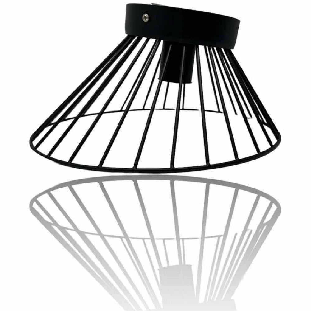 Trade Shop - Plafoniera Paralume Metallo Lampadario Lampada E27 Decorativa Contemporanea C70 - Nero