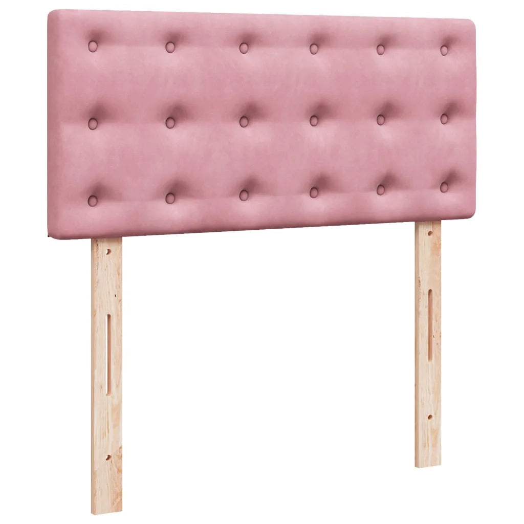 Giroletto a Molle con Materasso Rosa 90x190 cm in Velluto 3286191