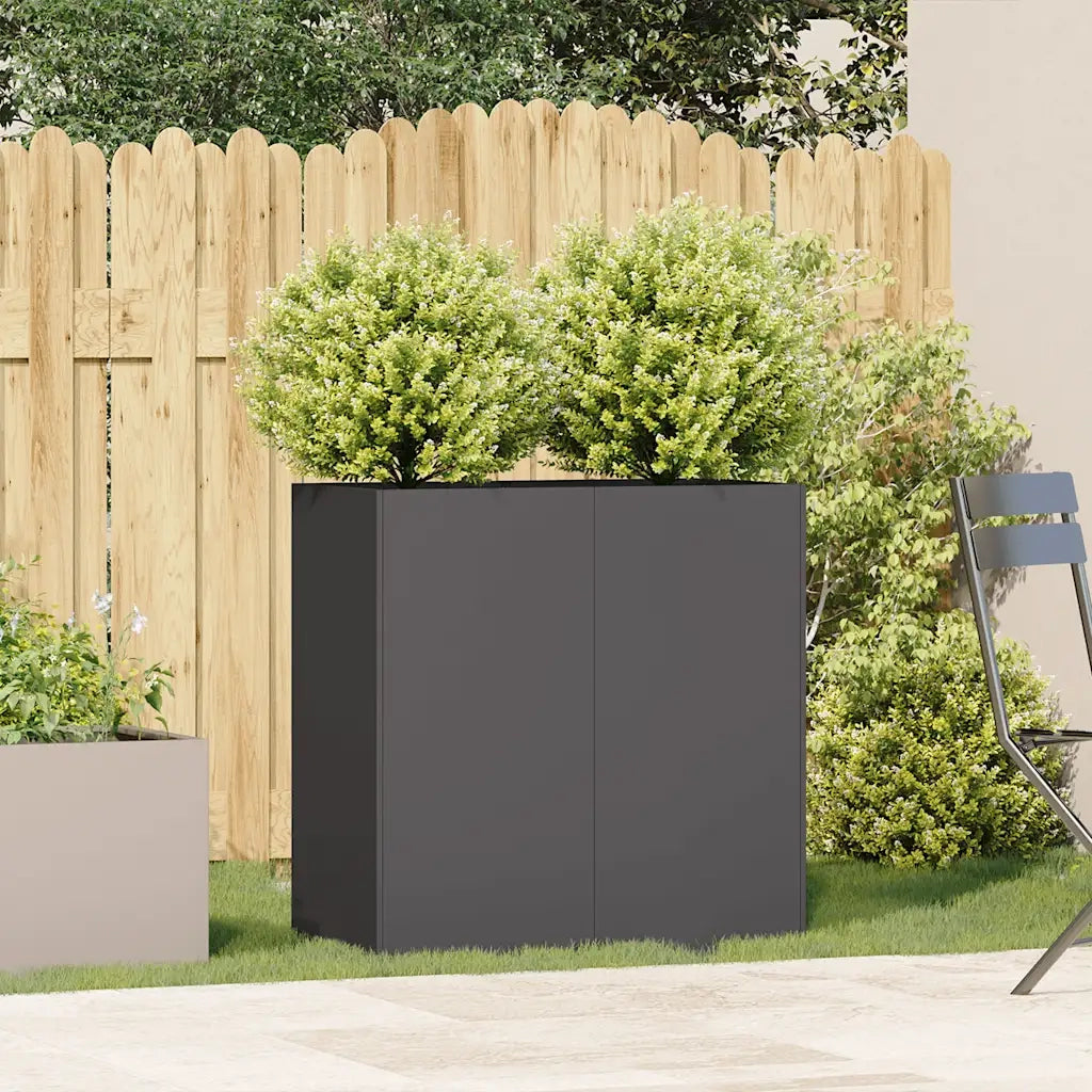 Fioriera | Cassetta per fiori | Vaso Nera 80x40x80 cm in Acciaio Laminato a Freddo
