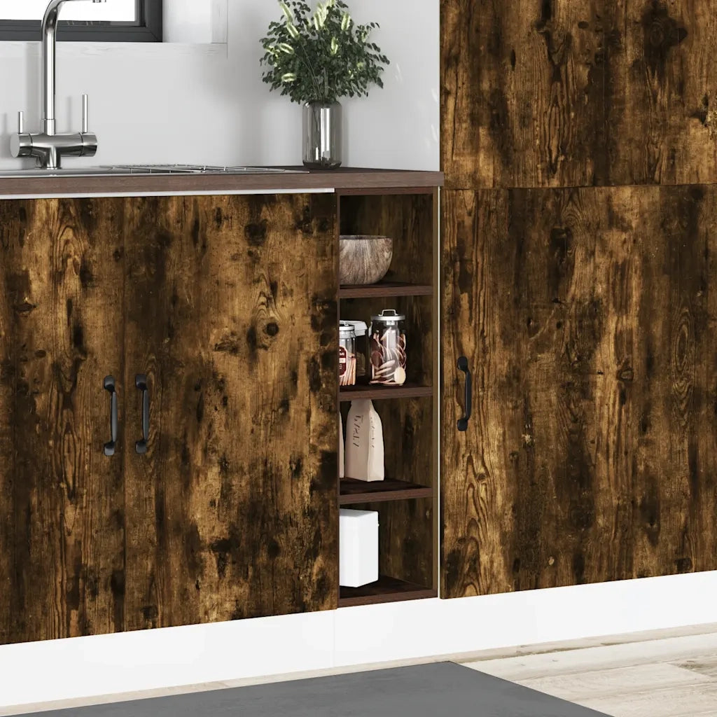vidaXL Armadio Inferiore “Riga” Rovere Fumo 20x44,5x81,5 cm