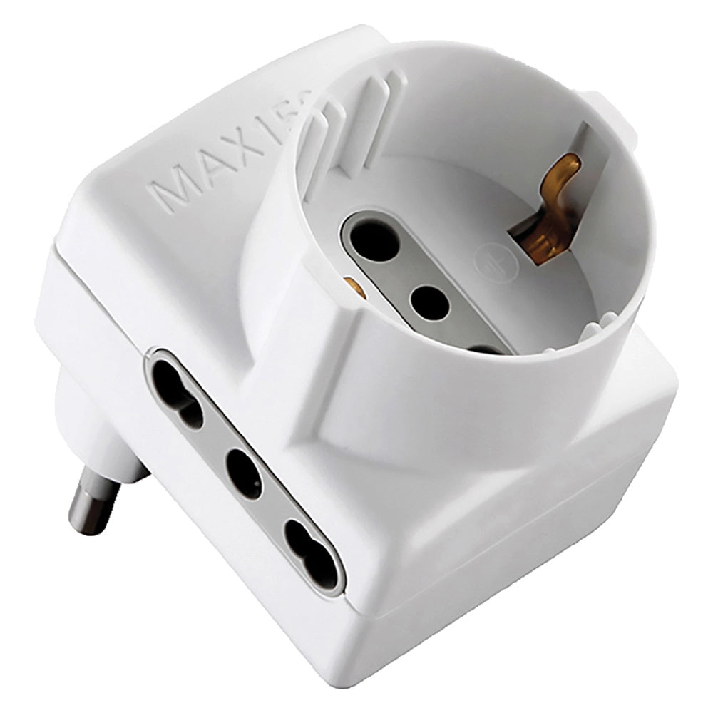 ADATTATORE TRIPLO 'SALVASPAZIO' Spina 2P+T16A - art.70066  - ELECTRALINE