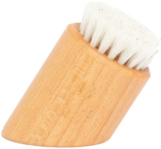 Borsetto per massaggiata superficiale con setole di 100% naturale - massaggiata superficiale - borsetto per pulizia viso con setole di crine di cavallo e legno di betulla - borsetto per peeling e pulizia
