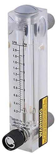 Debitometro 0.1-1 GPM - Manopola Regolabile - Acrilico - Liquido - 1/2" Cavo Esterno - 1/4" Cavo Interno - Materiale Duraturo - Contatore di Flusso
