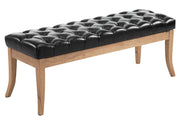 Panca design RAMSES in similpelle e legno chiaro antico nero,120 cm