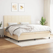 Giroletto a Molle con Materasso Crema 200x200 cm in Tessuto 3141806