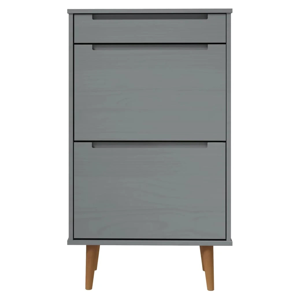 Scarpiera mobile contenitore per scarpe mobile per ingresso/corridoio/soggiorno 59,5 x 35 x 103 cm legno di pino grigio 02_0021897