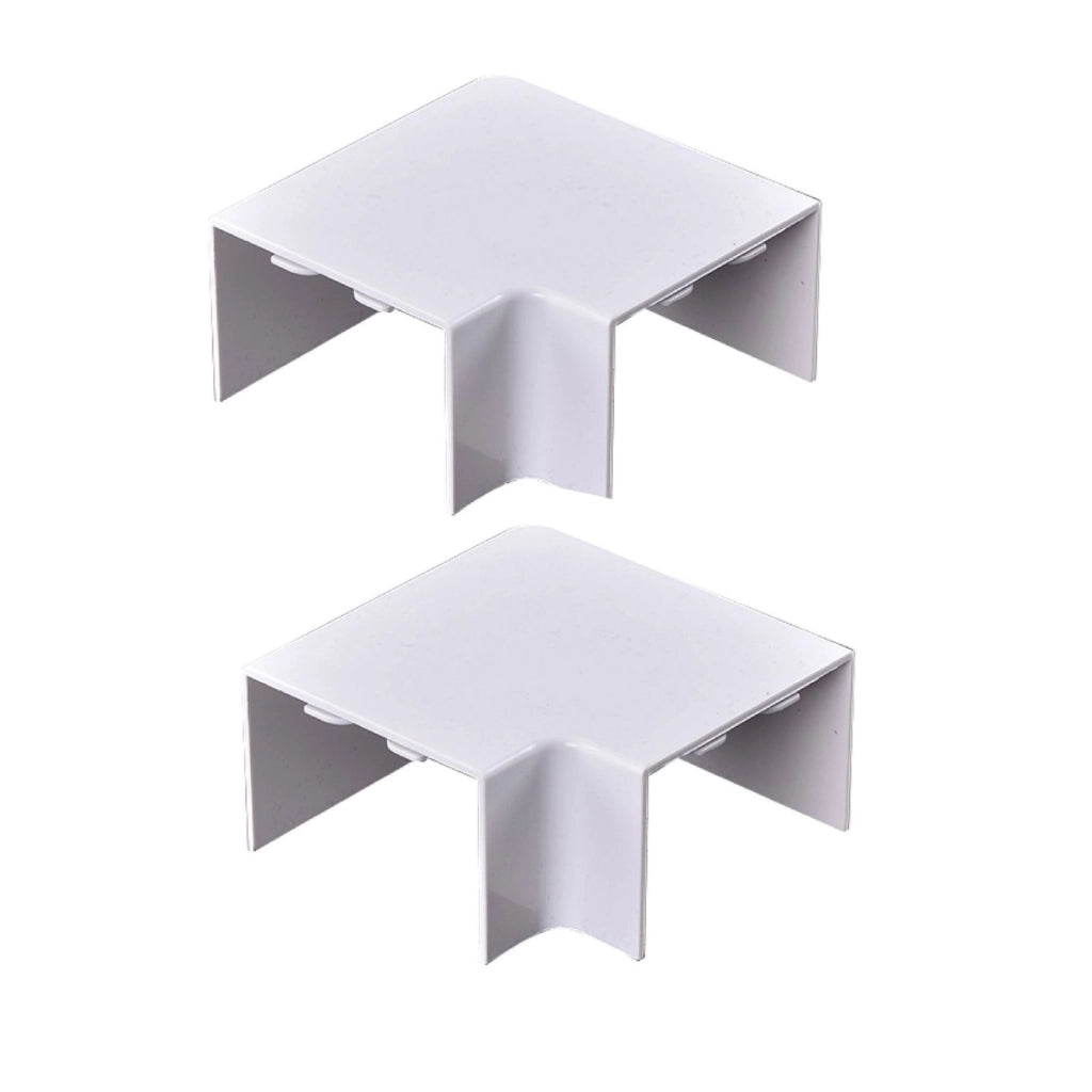 2 Pezzi Connettore Angolare Per Canaline Passacavi 60X40mm, Angolo Interno 90°, Colore Bianco