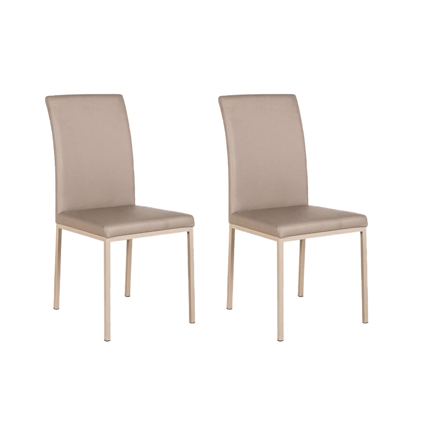 Set 2 Sedie 42x43xH91 cm in Similpelle Flag Tortora