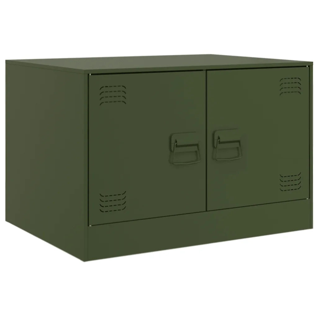 Tavolino da Salotto Verde Oliva 67x50x44 cm in Acciaio 841731