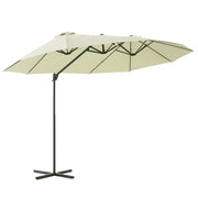 Ombrellone Doppio da Giardino 270x445x260 cm ¨C Xylo ¨C Beige con Manovella Inclinabile