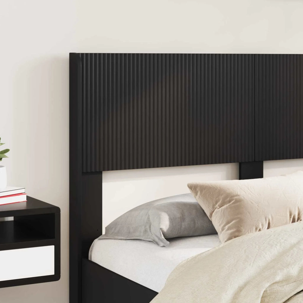 Struttura del letto con stoccaggio e testata Nero 135 x 190 cm