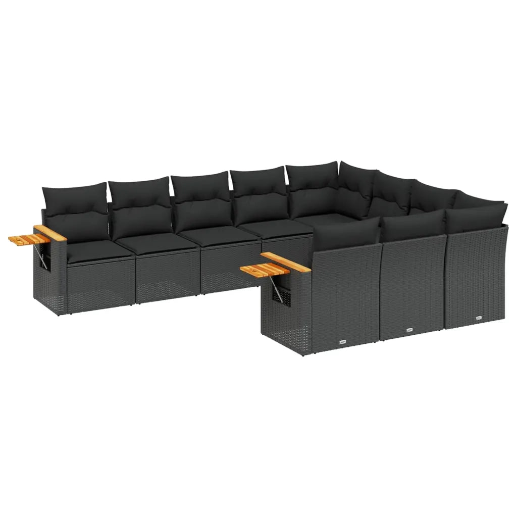 Set Divani da Giardino 10pz con Cuscini in Polyrattan Nerocod mxl 112383