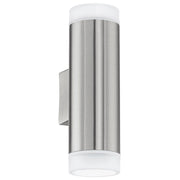 Applique Esterno Moderna Riga-Led Acciaio Argento Led