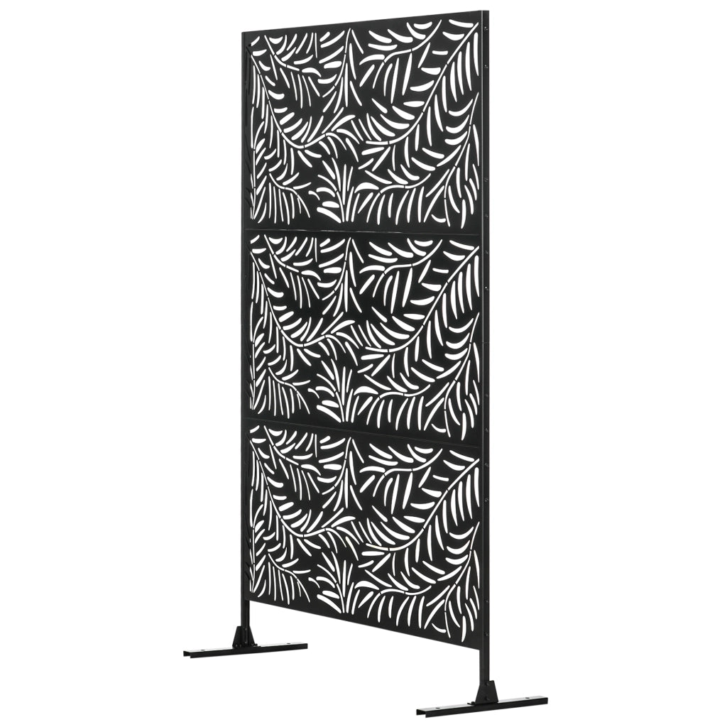 Biombo da Esterno con Foglie di Salice ¨C Zephmum ¨C 122x45x198 cm Nero
