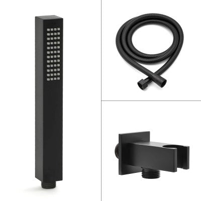 Kit doccia incasso con soffione 30x20 e set completo nero opaco Lotus