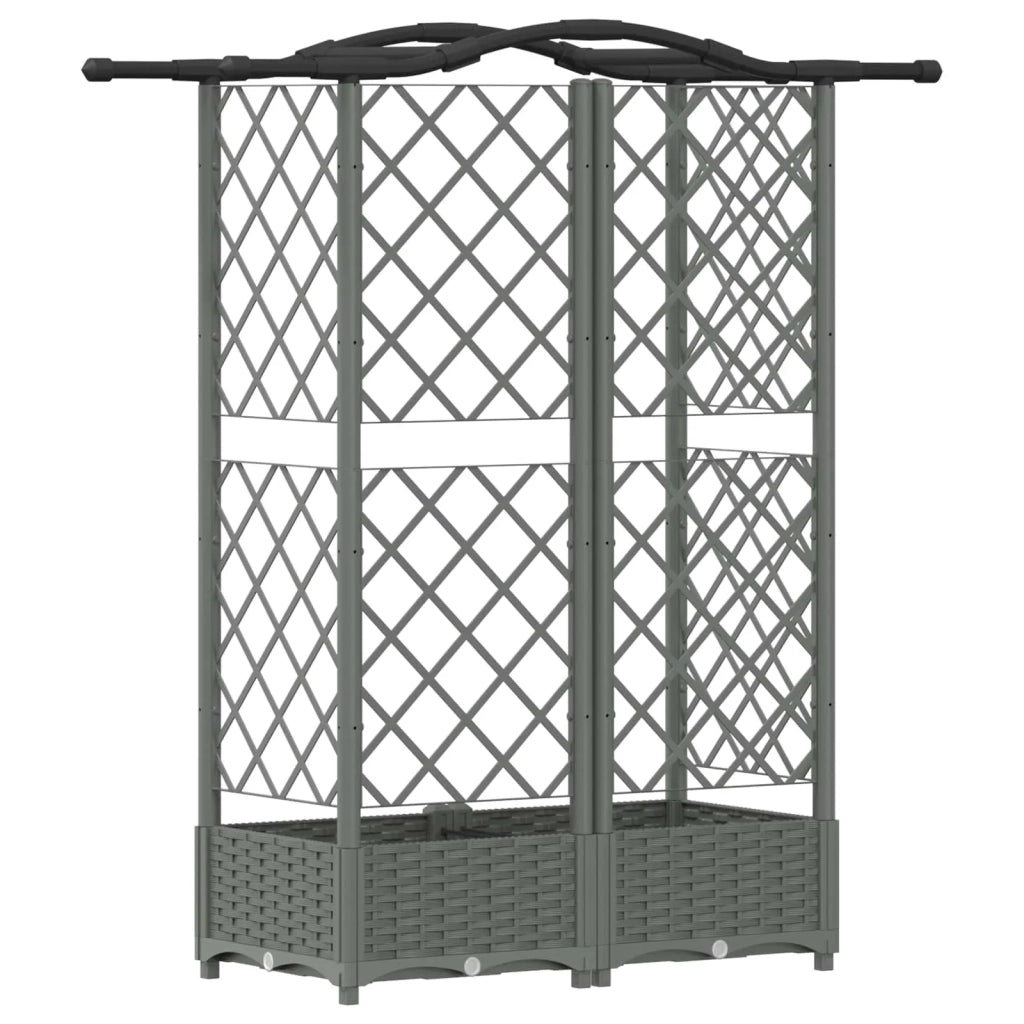 Letto Rialzato con Griglia e Tetto Grigio Chiaro PP 42032581