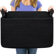 Mand per bambini per conservazione giocattoli e coperte 55 x 38 x 30 cm (nero)