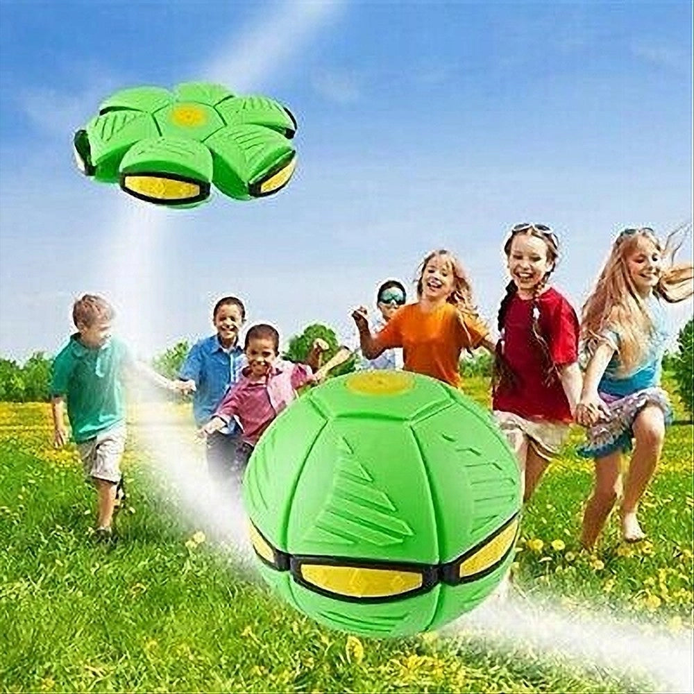 Trade Shop - Palla Magica Volante Si Trasforma In Frisbee Con Luce Led Per Bambini Animali -