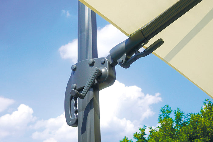 Ombrellone Decentrato da Giardino 3x3m California in Alluminio e Poliestere Ecrù