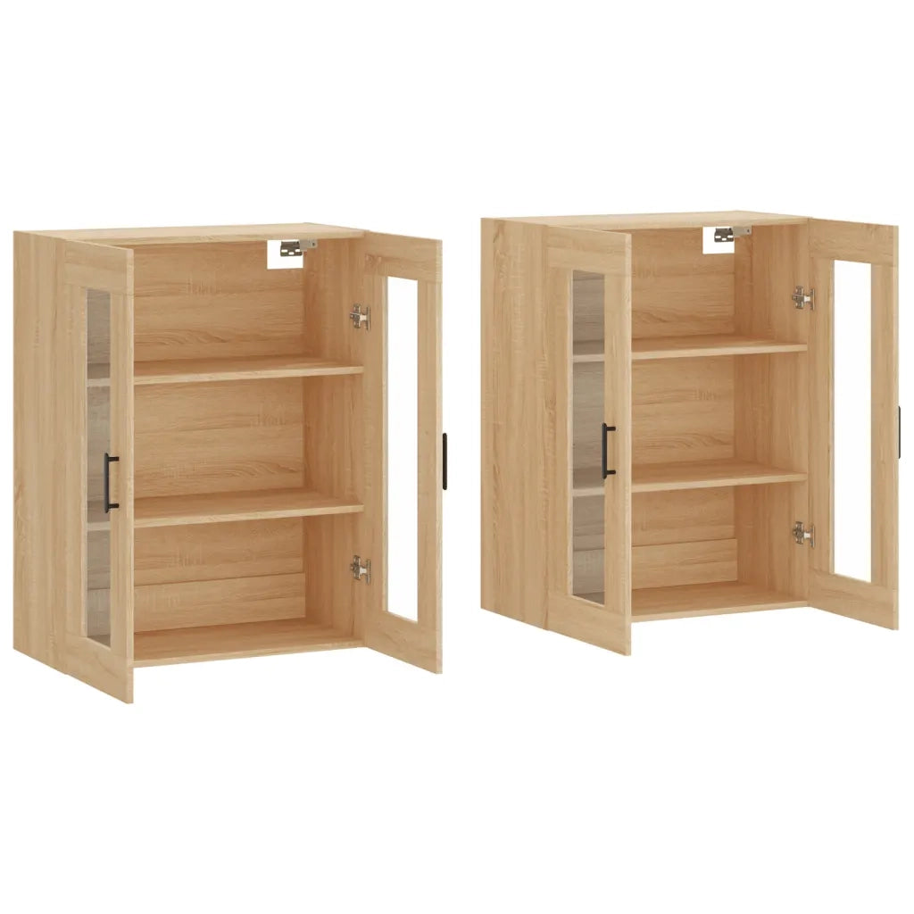 Armadietti a Parete 2 pz Rovere Sonoma in Legno Multistrato 3197948